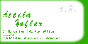 attila hofler business card